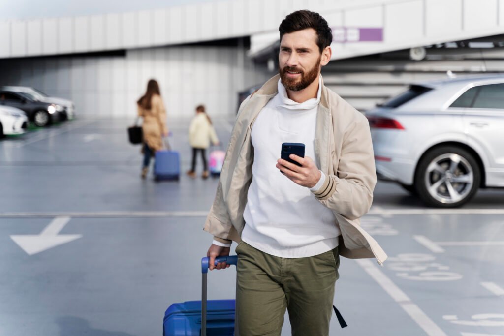 medium shot man holding phone